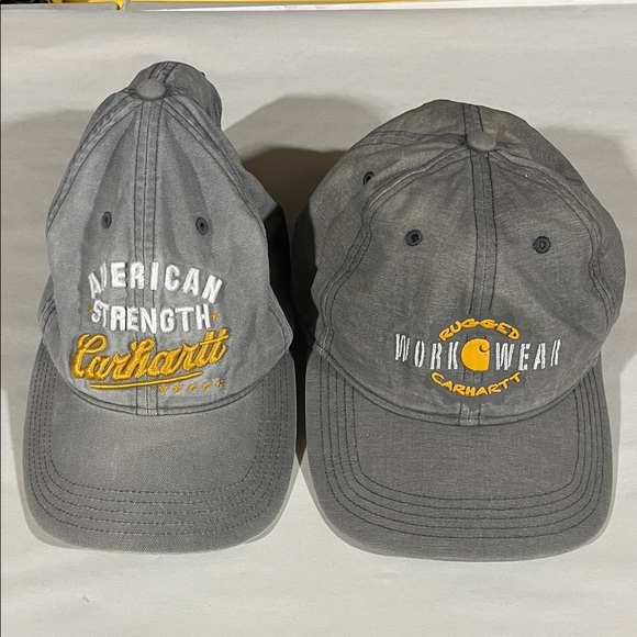 Carhartt Other - Carhartt Lot of Two Men's Gray Caps with Yellow Embroidery